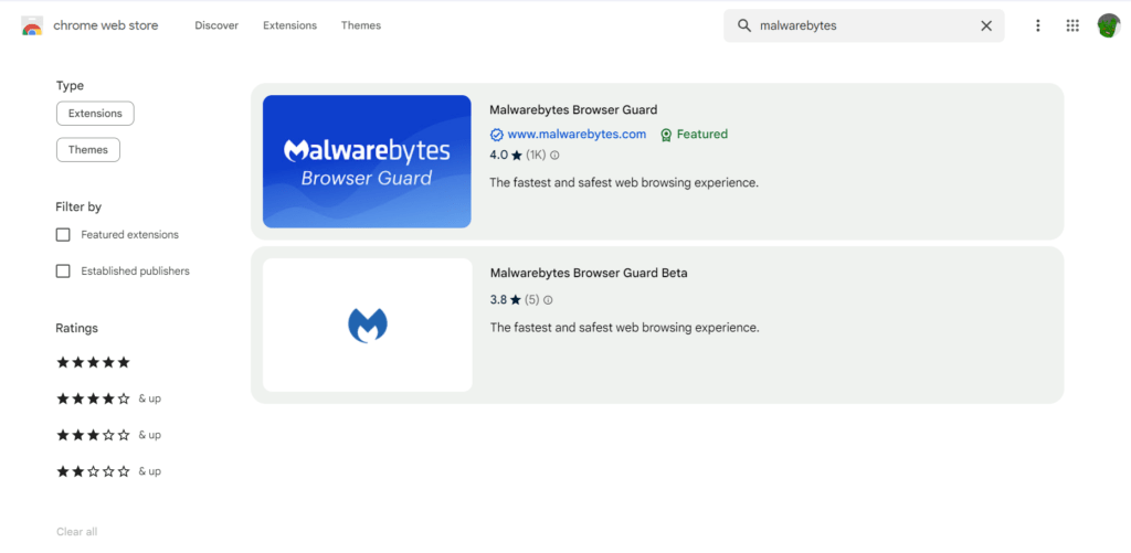 Install Browser Guard based on your browser